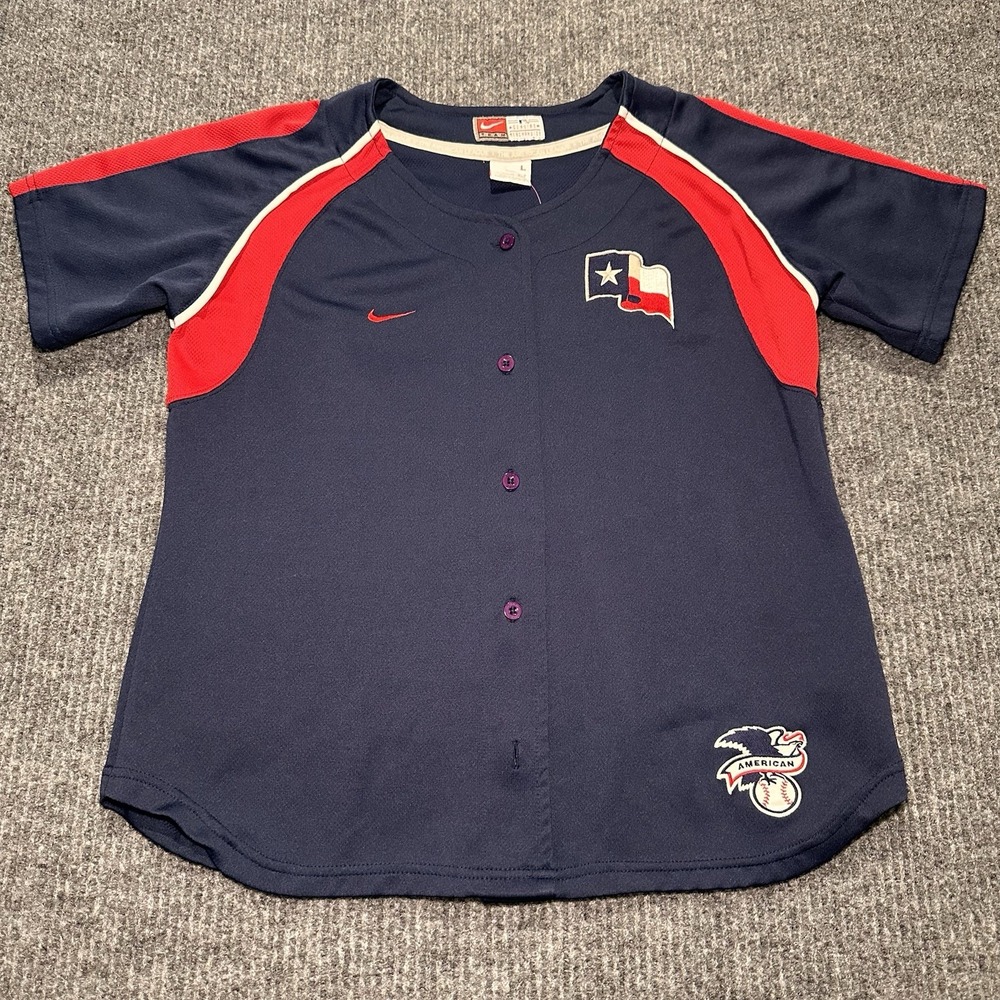 Nike‎ 2000s Texas Rangers Youth Size Large Jersey Vintage Short-Sleeve MLB